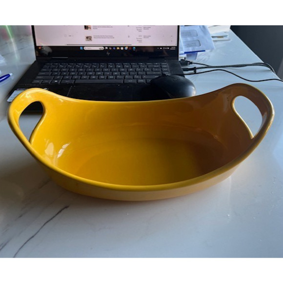 Rachel Ray Casserole Oval 1.25 Qt Golden Yellow Bakeware Stoneware Cassic w/hand - Picture 2 of 13